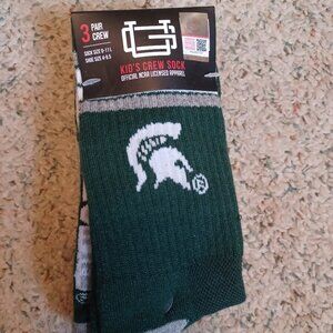 Youth Michigan State University crew socks